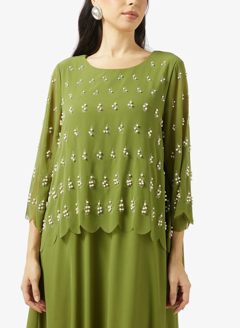 Khizana  Embellished Cape Dress for Women | Best Price UAE